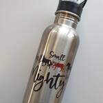 Water Bottles - Integrated Straw - 650ml - Silver - Small but Mighty