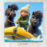 Black Shetlands with Yellow Boat Card