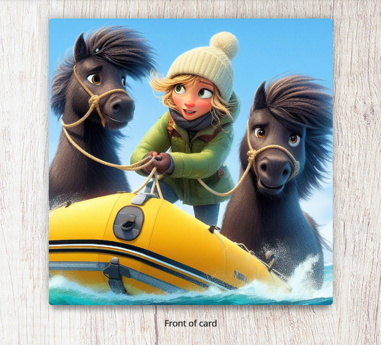 Black Shetlands with Yellow Boat Card